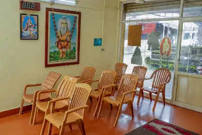 Patient waiting and reception area at S.N. Medical Center