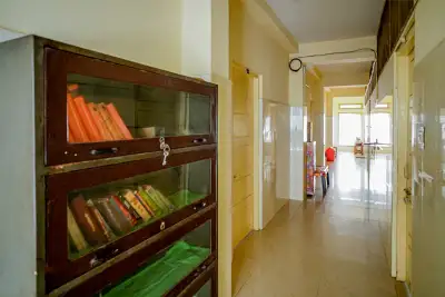 Hospital corridor and medicine display